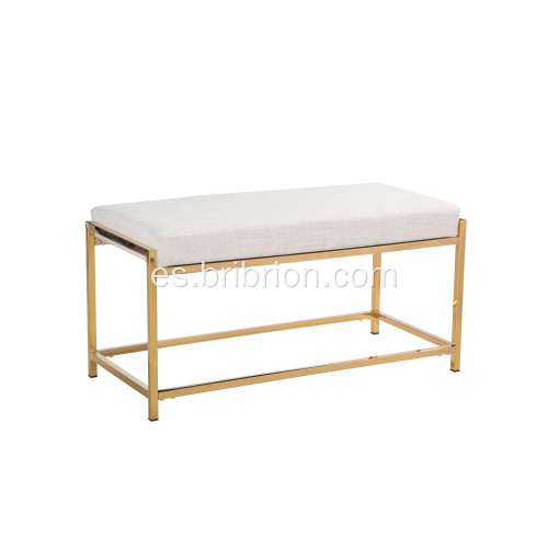 Luxurious Tapsteted Bench con patas de acero inoxidable dorado